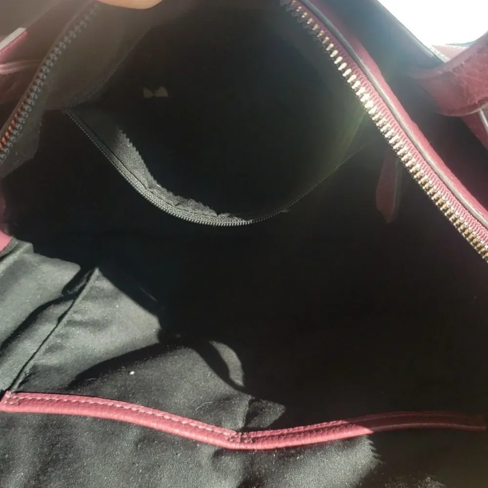 Nanette Lepore Purple Plum Mulberry Pebbled Tote Bag Large